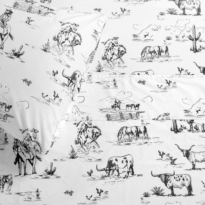 Hiend Accents Ranch Life Black/White Sheet Set