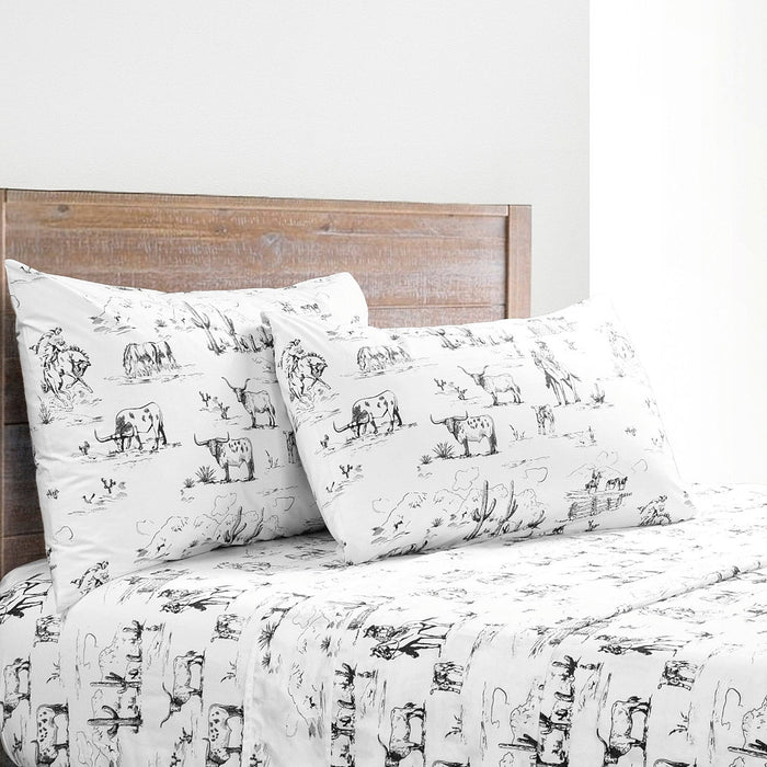 Hiend Accents Ranch Life Black/White Sheet Set