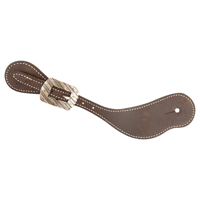 Martin Saddlery Chocolate Roughout Leather Bandera Buckle Spur Straps