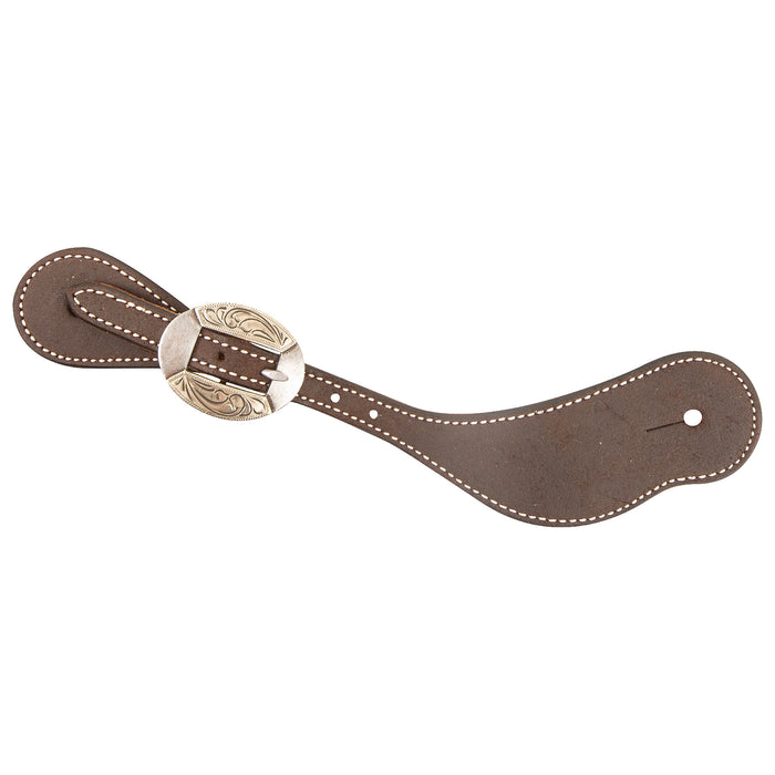 Martin Saddlery Chocolate Roughout Leather Canyon Buckle Spur Straps