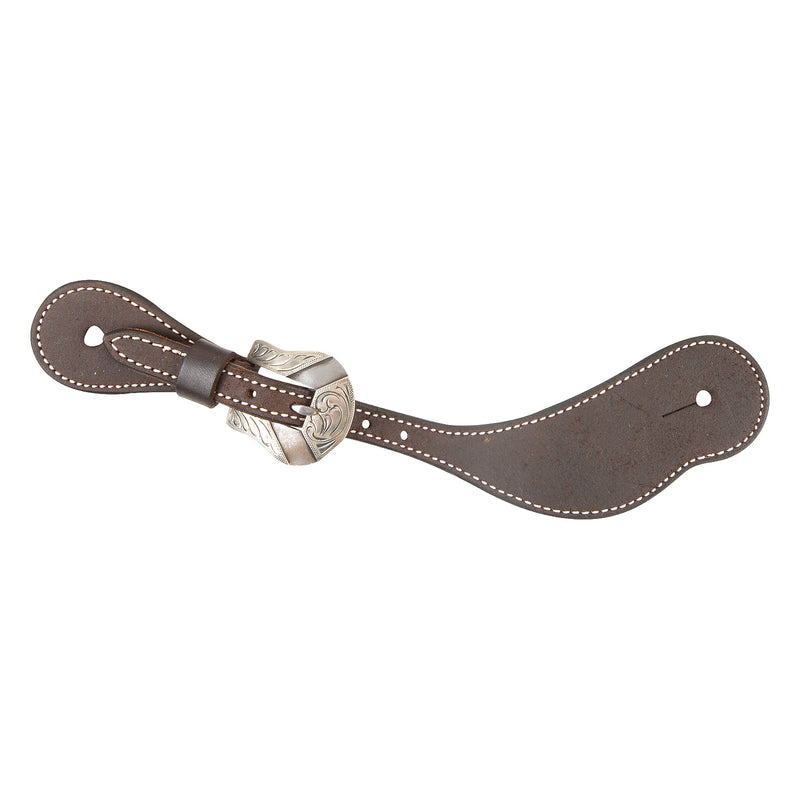 Martin Saddlery Chocolate Roughout Leather Deadwood Buckle Spur Straps