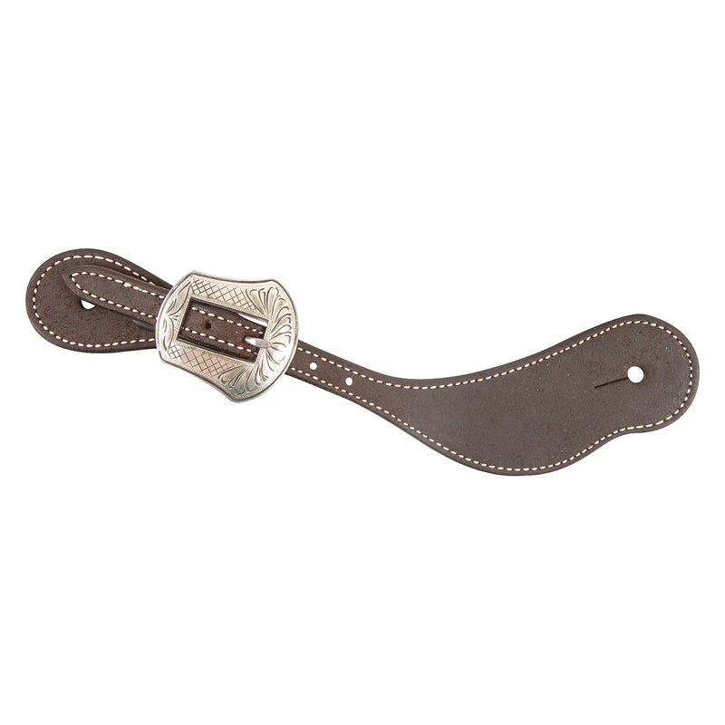 Martin Saddlery Chocolate Roughout Leather Laramie Buckle Spur Straps