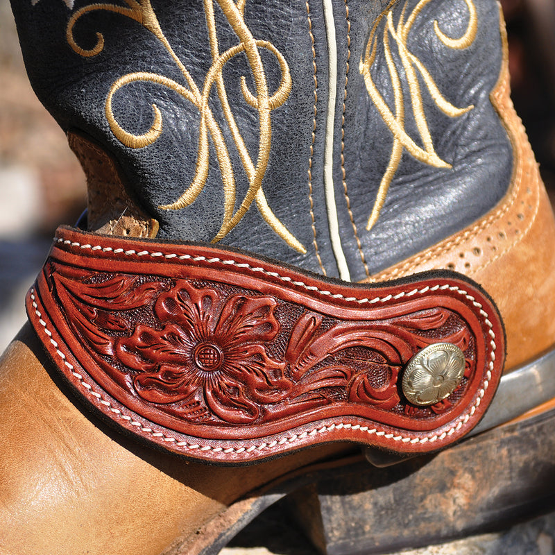Martin Saddlery Chestnut Floral Alpine Spur Straps