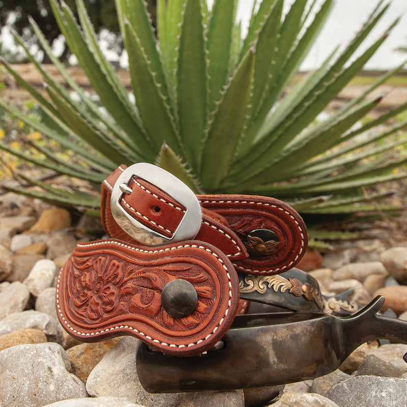 Martin Saddlery Chestnut Floral Alpine Spur Straps