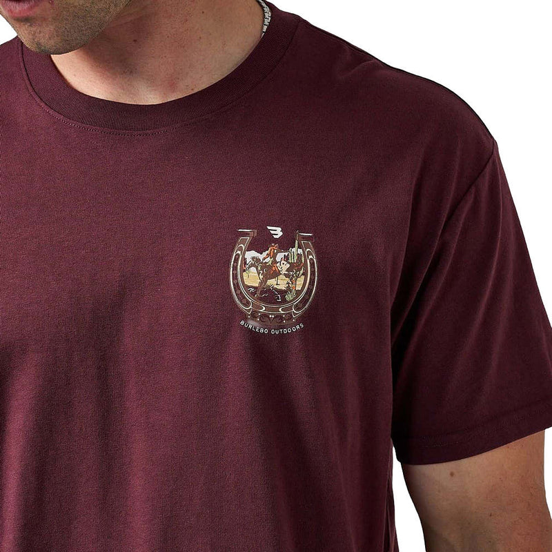 Burlebo Men's Maroon Horseshoe Tee Shirt