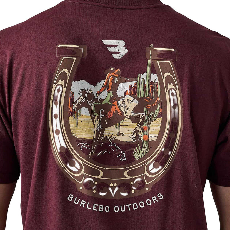 Burlebo Men's Maroon Horseshoe Tee Shirt