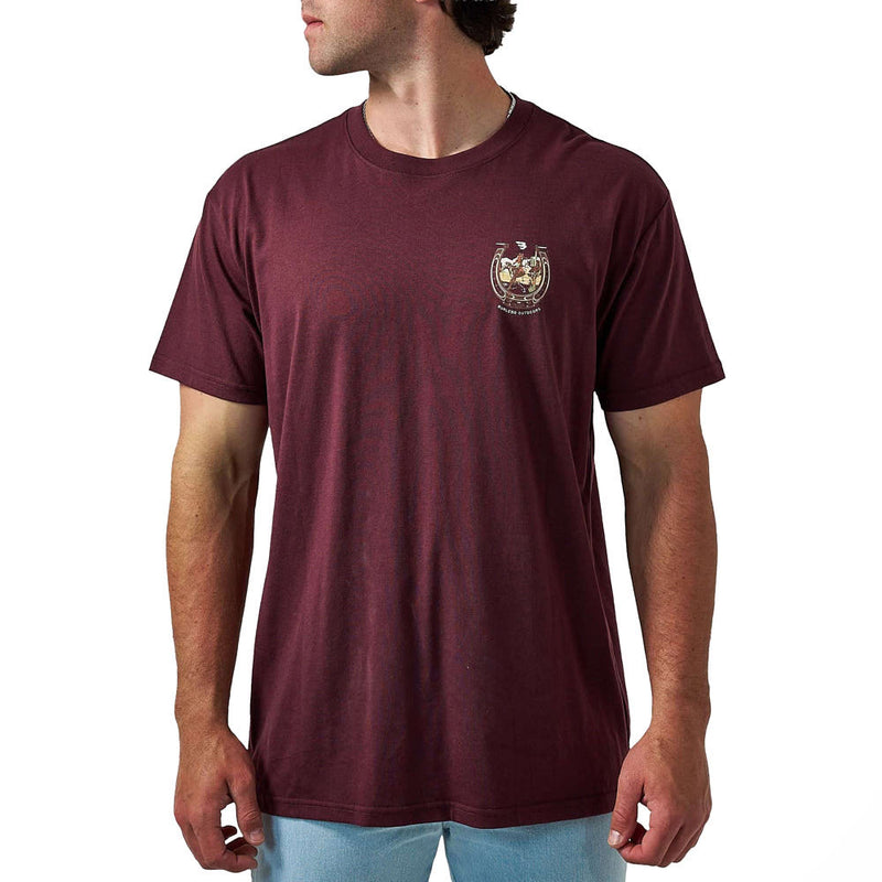 Burlebo Men's Maroon Horseshoe Tee Shirt