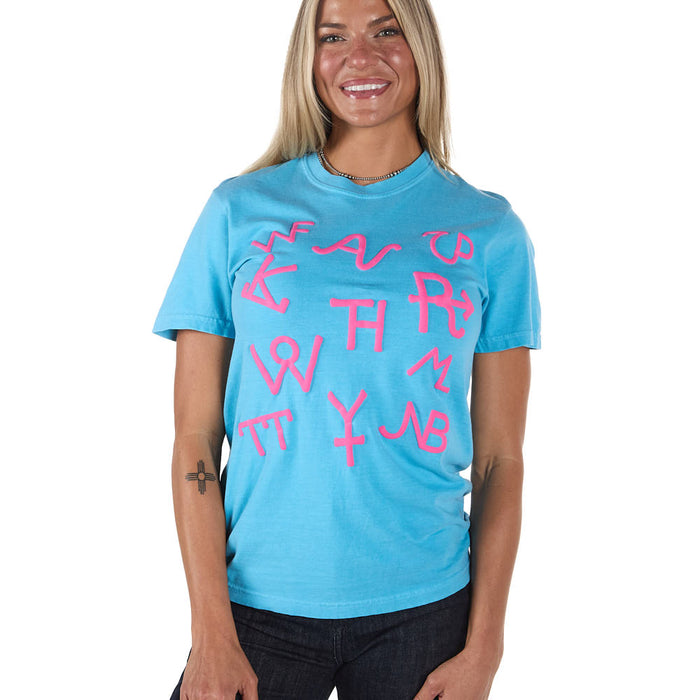 Summer Tees Women's Blue & Pink Branded Tee Shirt
