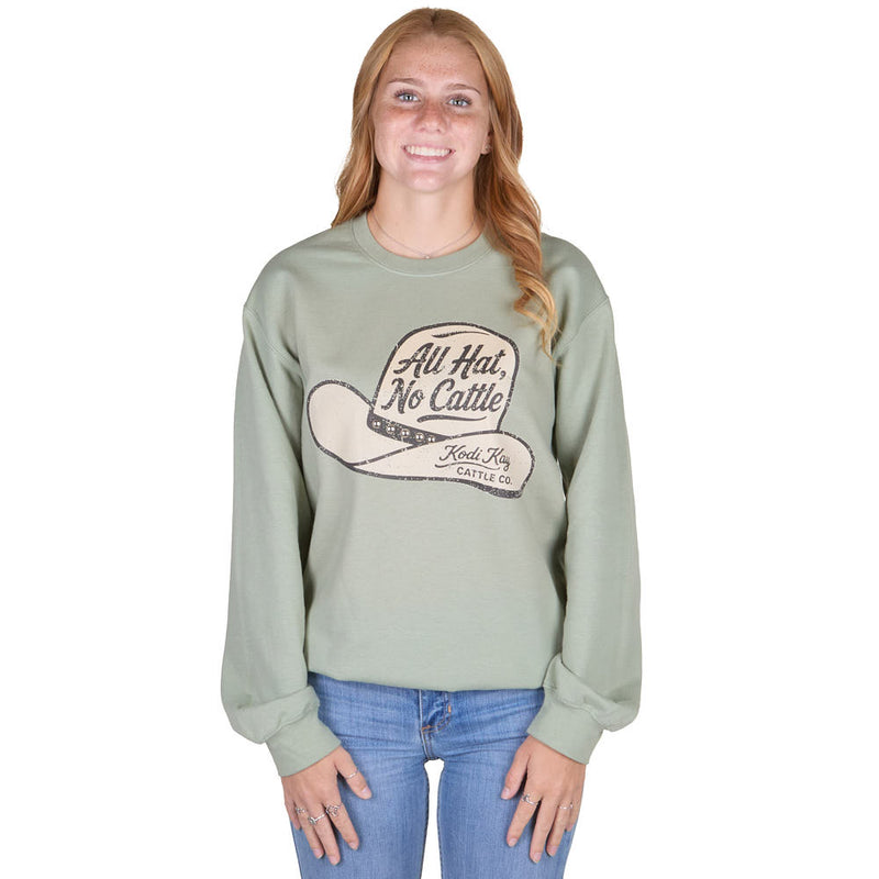 Summer Tees Women's All Hat No Cattle Sweatshirt