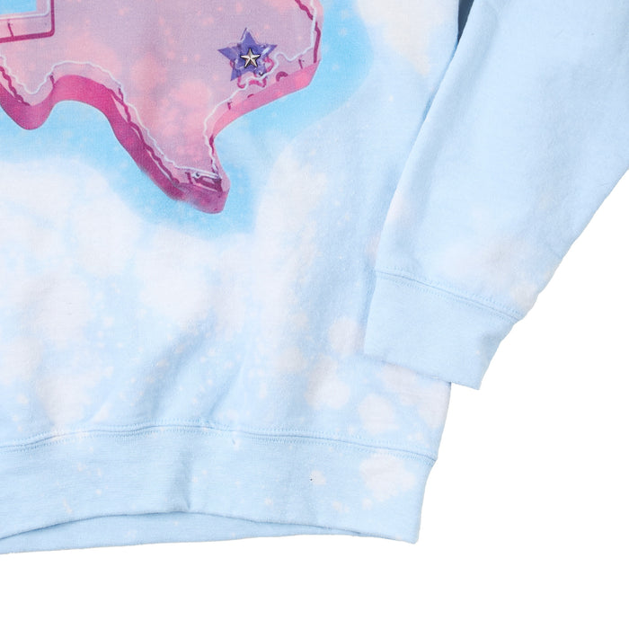 Summer Tees Womens Blue Acid With Pink Texas Sweatshirt