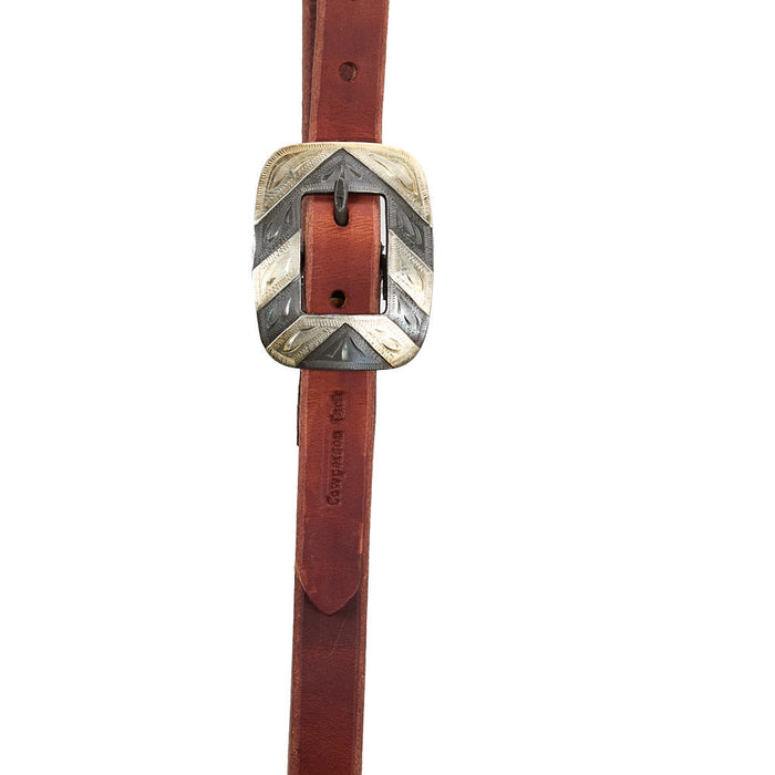 Cowperson Tack Breast Collar Tug Straps with Floral Bar Buckle
