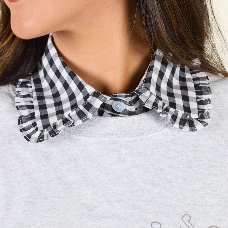 Summer Tees Black Gingham Corporate Collar