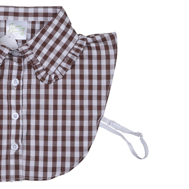 Summer Tees Brown Gingham Corporate Collar