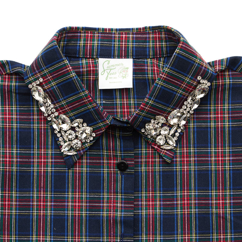Summer Tees Women's Navy Christmas Corporate Collar