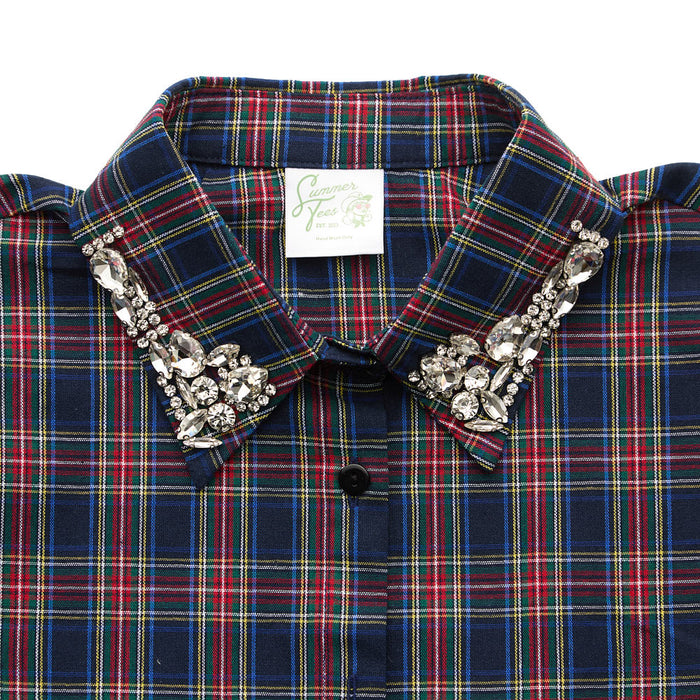 Summer Tees Women's Navy Christmas Corporate Collar