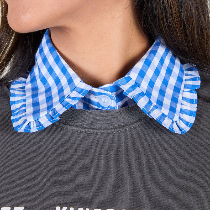 Summer Tees Royal Blue Gingham Corporate Collar