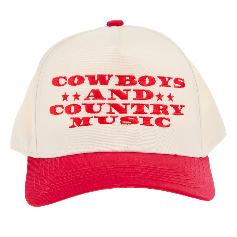 Summer Tees Cowboys and Country Music Red/Natural Cap