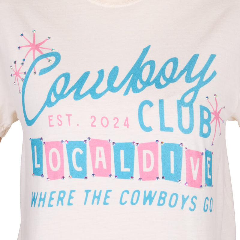 Summer Tees Women's Cowboy Club Local Dive Tee Shirt