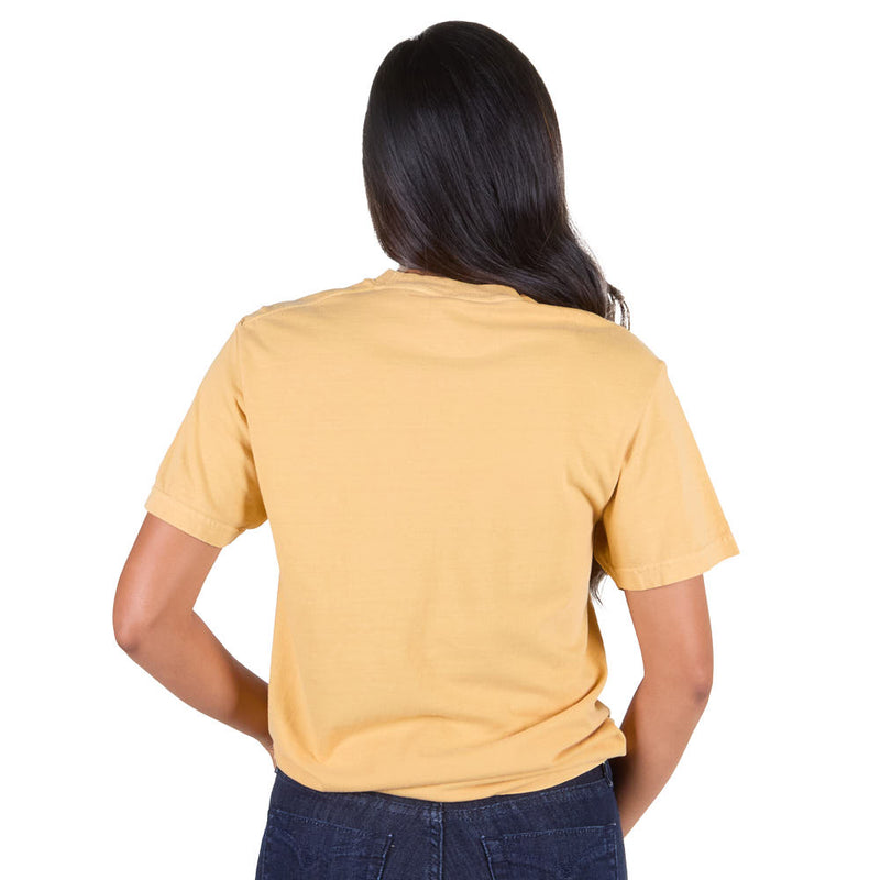Summer Tees Women's Mustard When A Cowboy Prays Tee Shirt