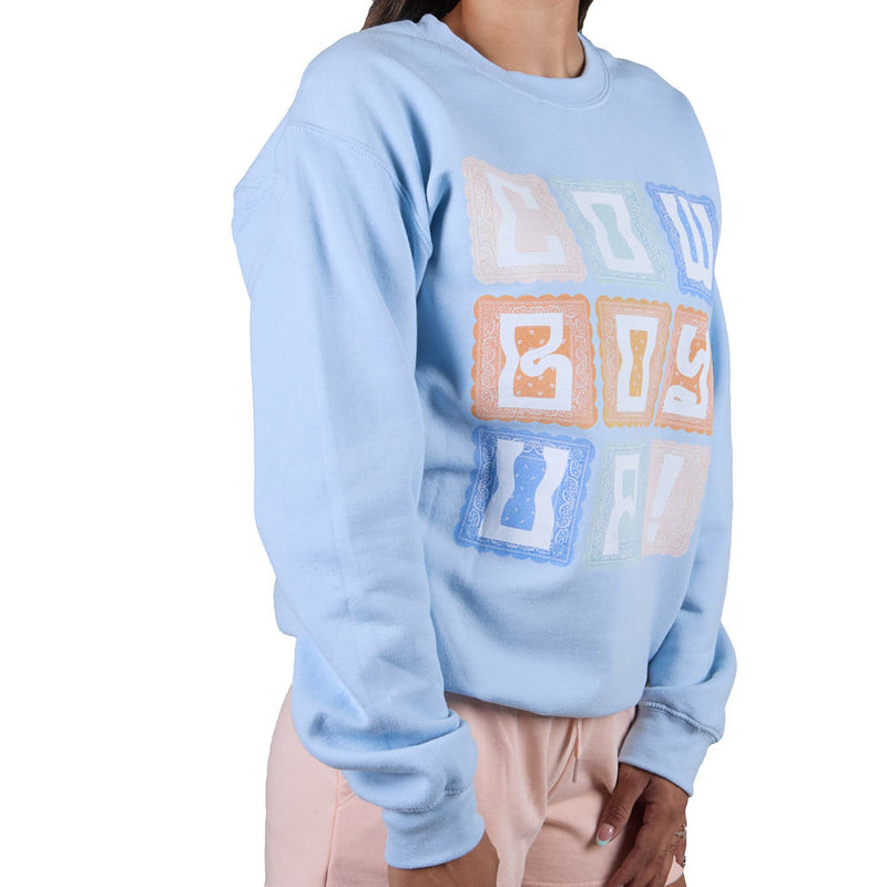 Summer Tees Women's Blue Cowboy Up Sweatshirt
