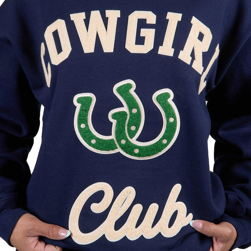 Summer Tees Women's Cowgirl Club Patched Sweatshirt