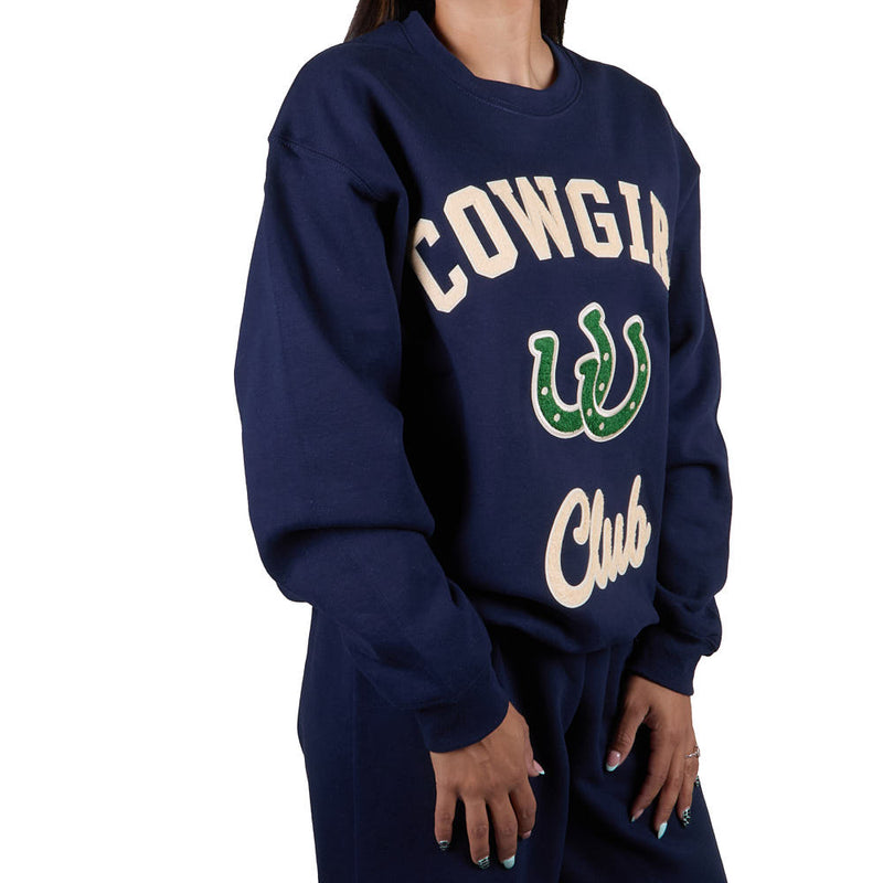 Summer Tees Women's Cowgirl Club Patched Sweatshirt