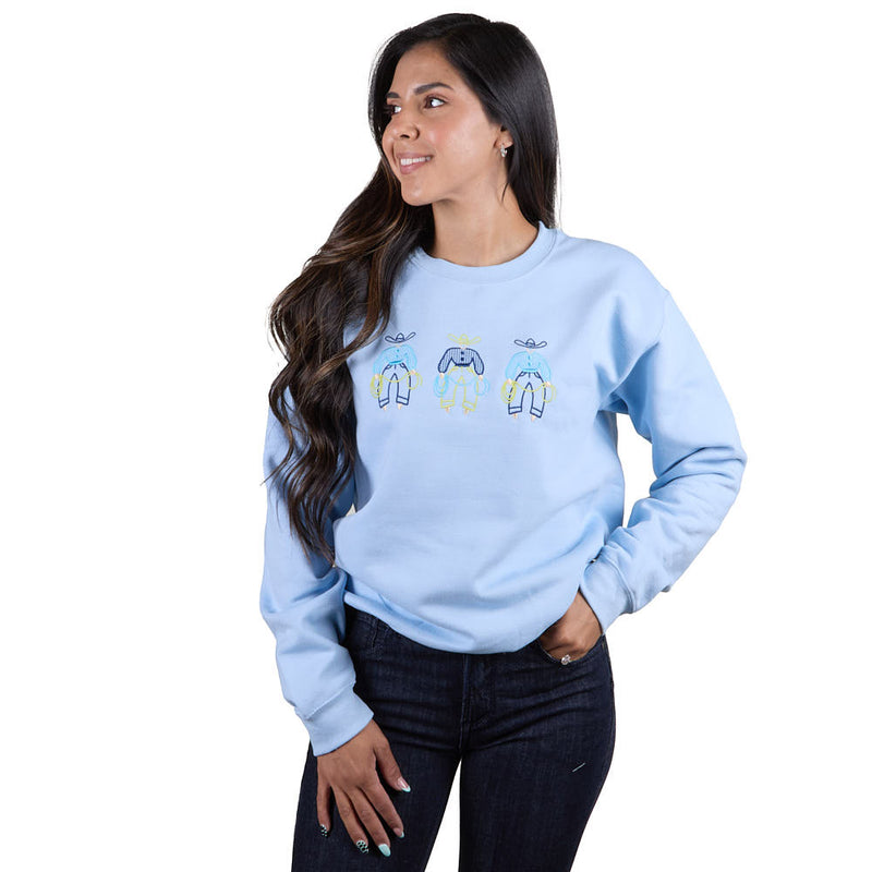 Summer Tees Light Blue Fancy Pants Embroidered Sweatshirt