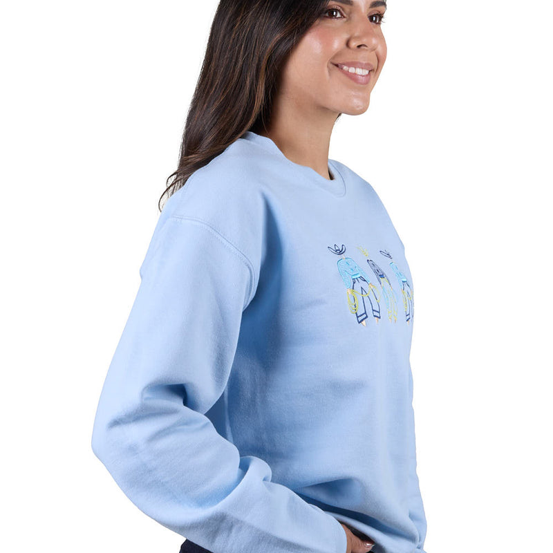 Summer Tees Light Blue Fancy Pants Embroidered Sweatshirt