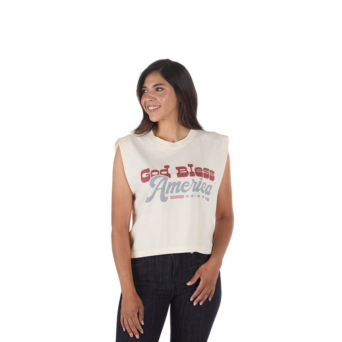Summer Tees God Bless America Muscle Tank