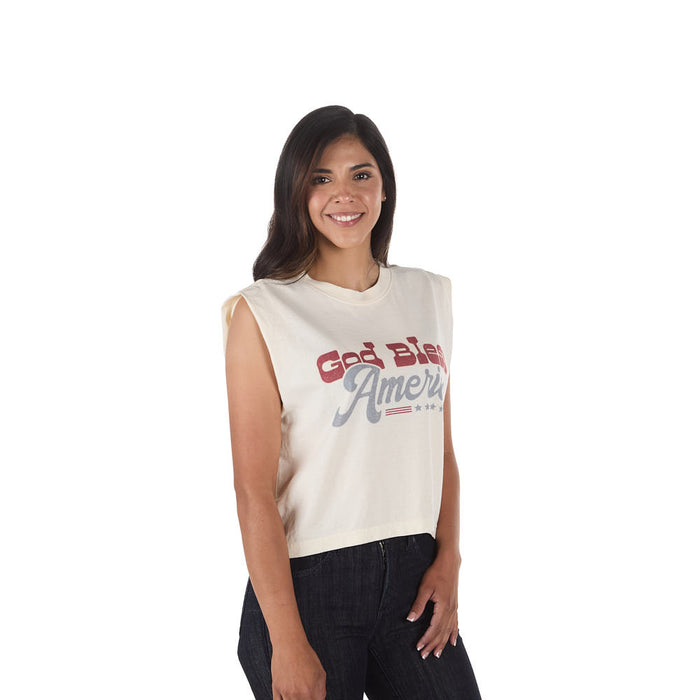 Summer Tees God Bless America Muscle Tank