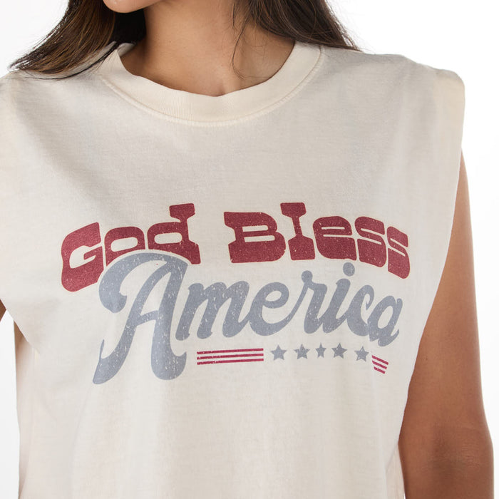 Summer Tees God Bless America Muscle Tank
