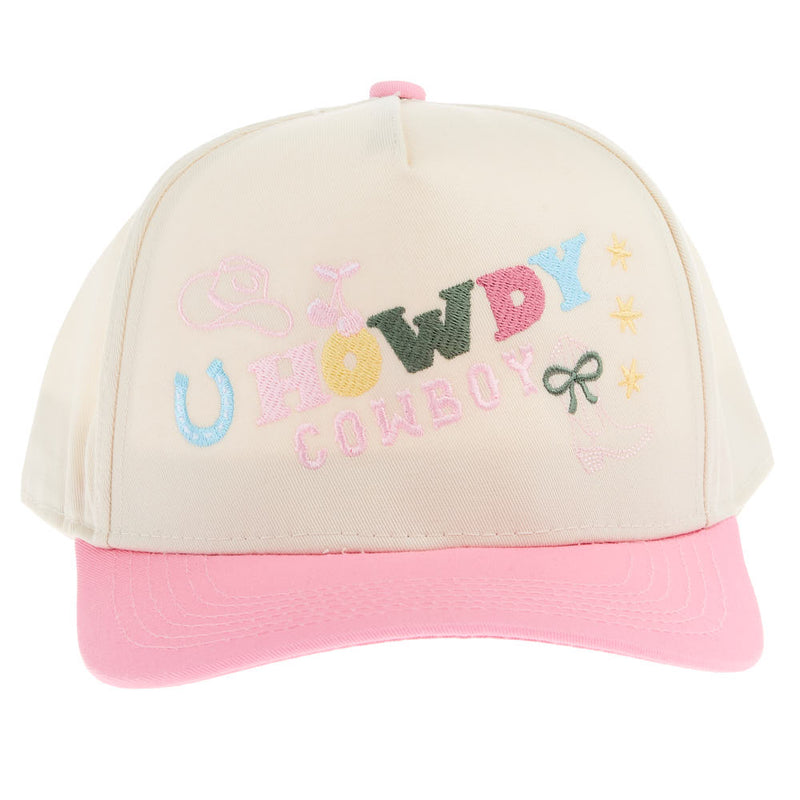 Summer Tees Womens Pink/Natural Howdy Cowboy Cap