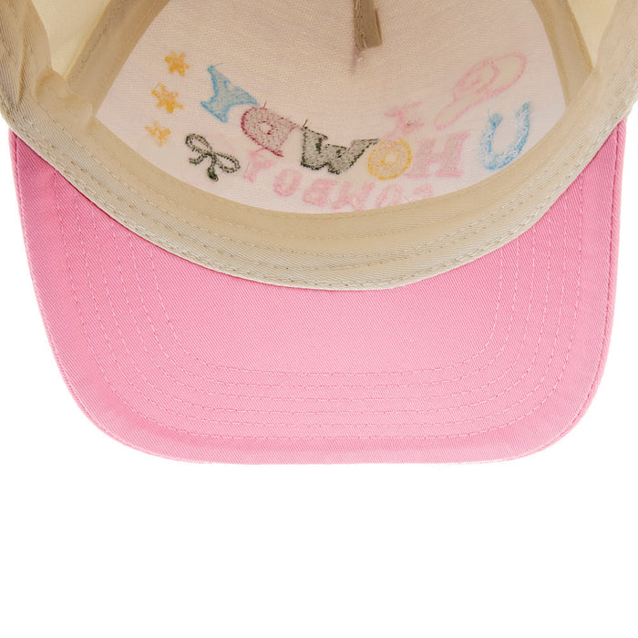 Summer Tees Womens Pink/Natural Howdy Cowboy Cap