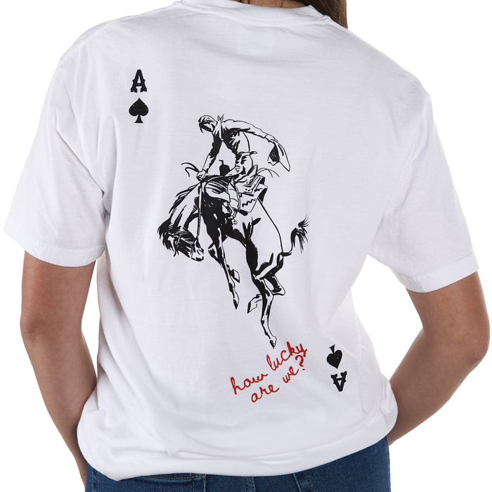 Summer Tees Women's How Lucky Are We White Tee Shirt
