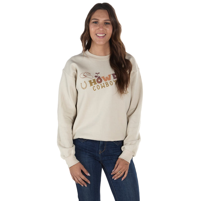 Summer Tees Women's Ivory Howdy Cowboy Sweatshirt