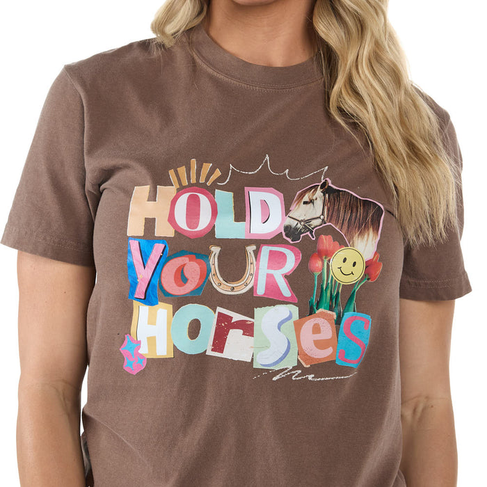 Summer Tees Espresso Hold Your Horses Tee Shirt
