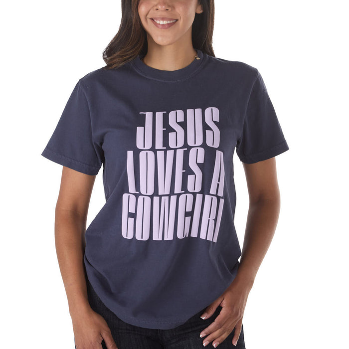 Summer Tees Jesus Loves A Cowgirl Tee Shirt