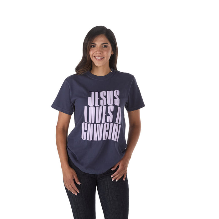 Summer Tees Jesus Loves A Cowgirl Tee Shirt
