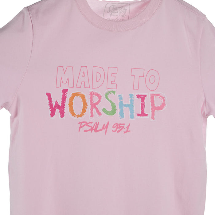 Summer Tees Pink Made To Worship Crop Top