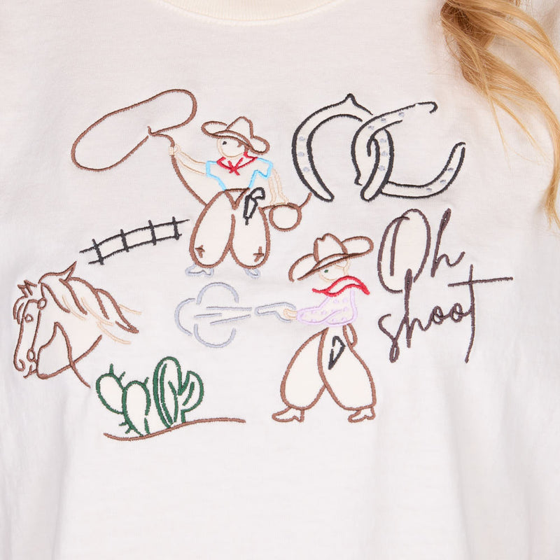 Summer Tees Women's Ivory Oh Shoot Muscle Tank