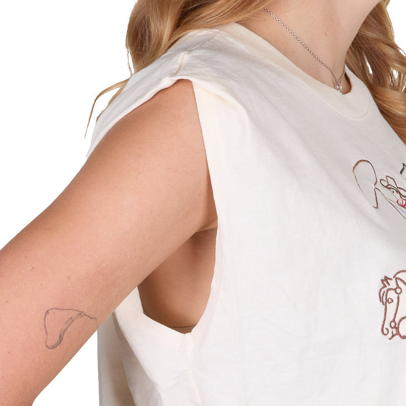 Summer Tees Women's Ivory Oh Shoot Muscle Tank