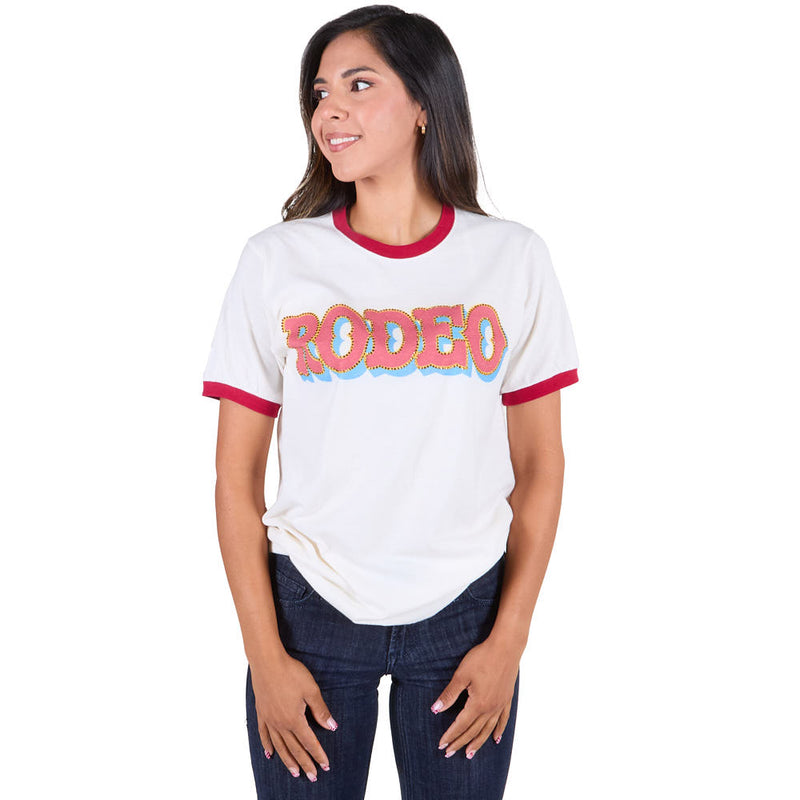 Summer Tees Women's Retro Rodeo Ringer Tee Shirt