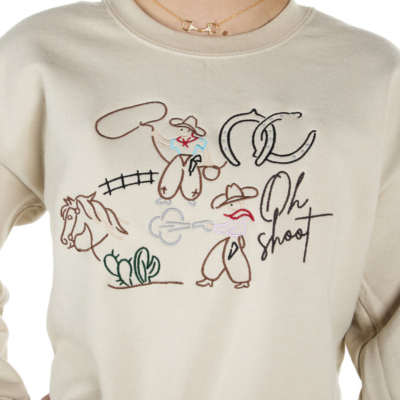 Summer Tees Sand Oh Shoot Embroidered Sweatshirt