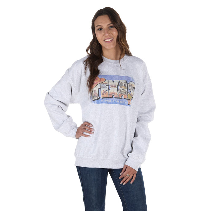 Summer Tees Women's Texas Is For Cowboys Ash Sweatshirt