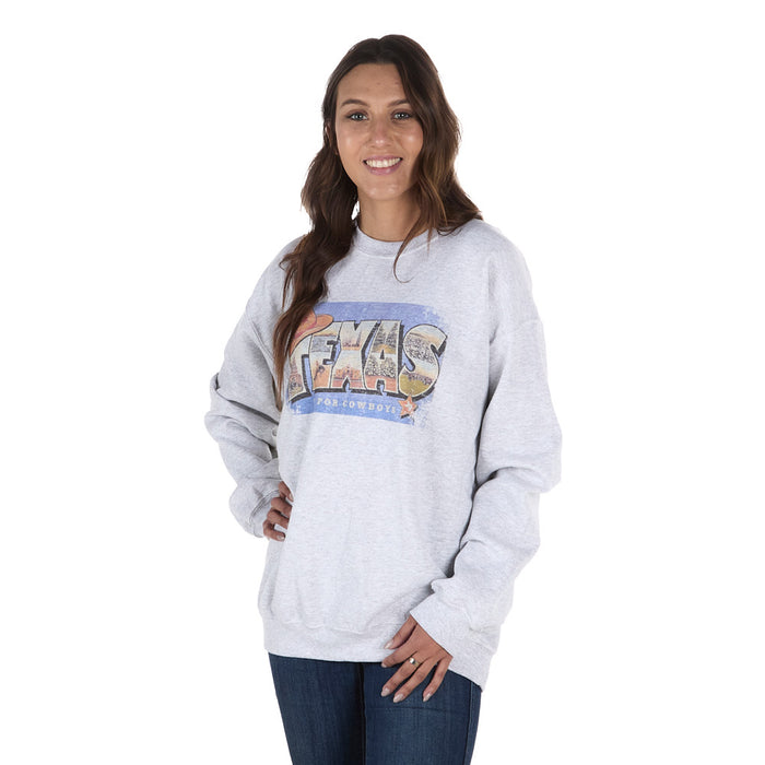 Summer Tees Women's Texas Is For Cowboys Ash Sweatshirt