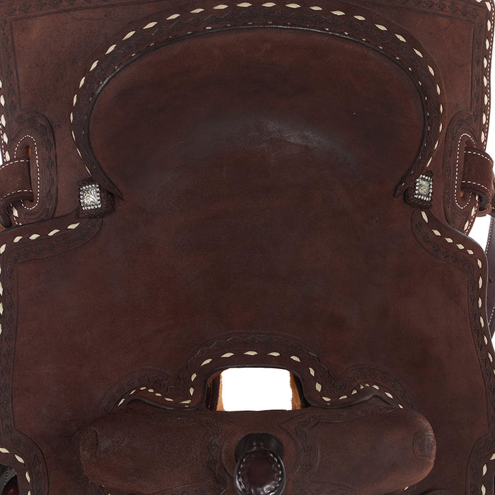 Scott Thomas Custom Saddles 14.5in Chocolate Roughout Diamond Buckstitch Flex Tree Barrel Saddle