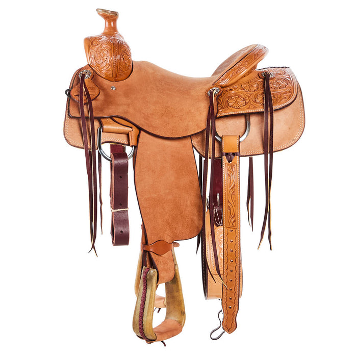 Scott Thomas Custom Saddles 15.5in 1/4 Wyoming Flower Medium Oil Rancher Saddle