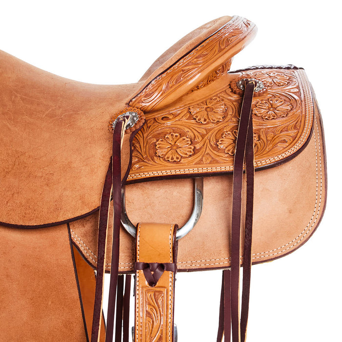 Scott Thomas Custom Saddles 15.5in 1/4 Wyoming Flower Medium Oil Rancher Saddle
