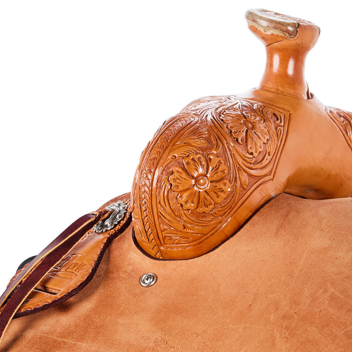Scott Thomas Custom Saddles 15.5in 1/4 Wyoming Flower Medium Oil Rancher Saddle