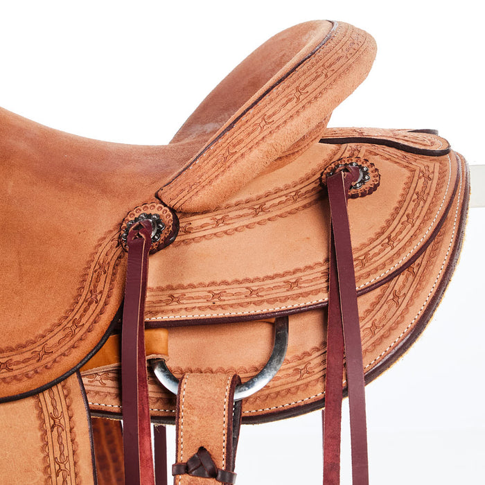 Scott Thomas Custom Saddles 15in Barbwire Tooled Rancher Saddle